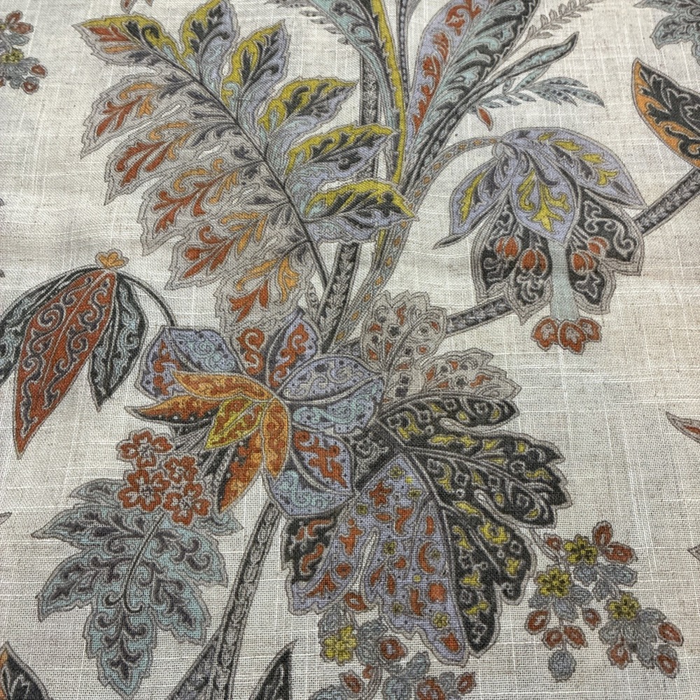 Custom Tablecloth From Kravet Botanical & Floral Linen Print Fabric 59" X 84"